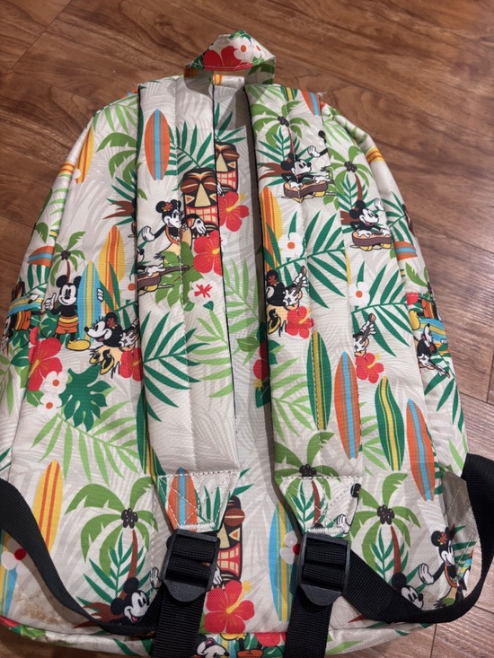 NWOT Loungefly Disney Mickey Minnie Tropical Surfboards Nylon Backpack Beach Bag